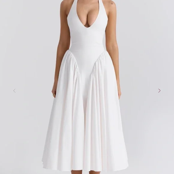 House of CB | Dresses | House Of Cb Marilyn White Halter Dress | Poshmark